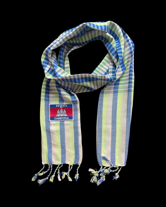 Cambodian Scarf Krama  with Cambodian Flag