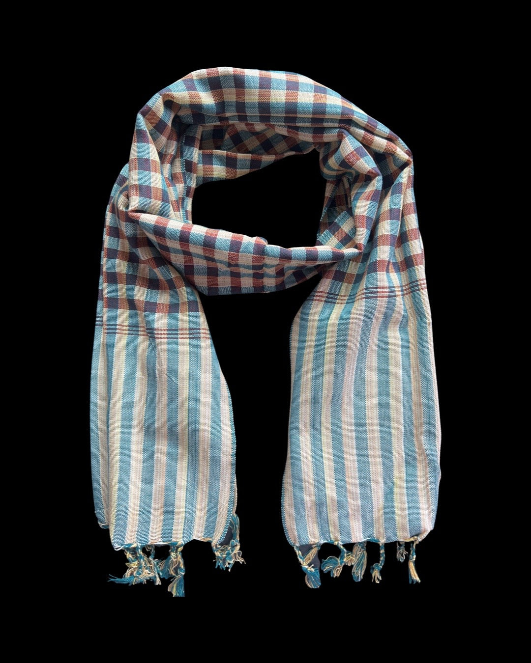 Cambodian Scarf Krama Large Checkerboard Plaid Style