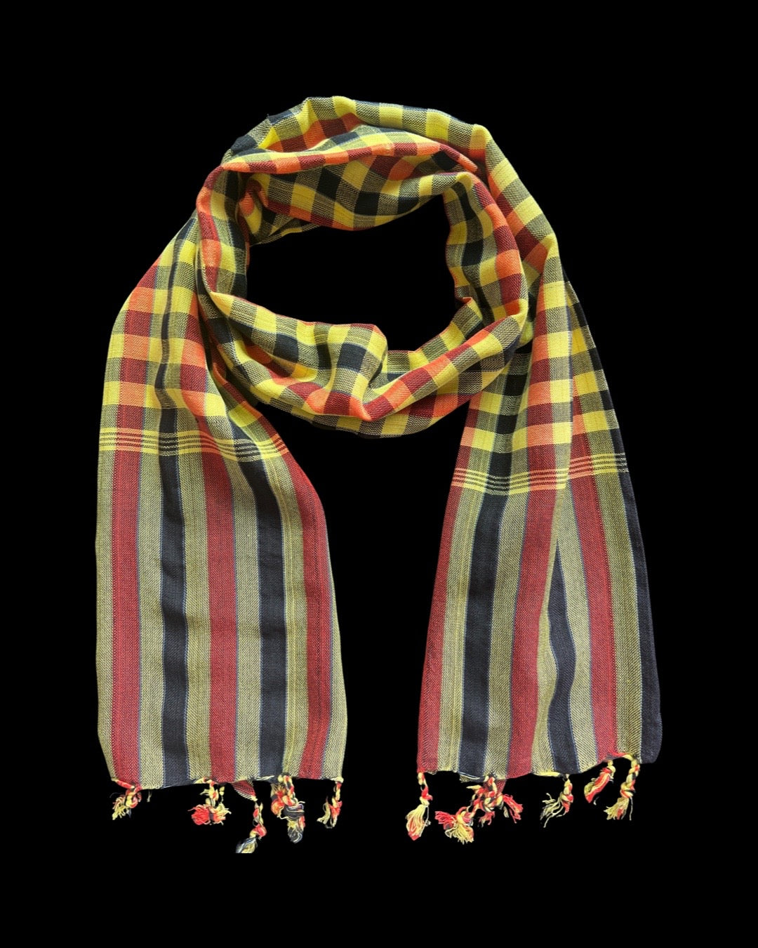 Cambodian Scarf Krama Large Checkerboard Plaid Style