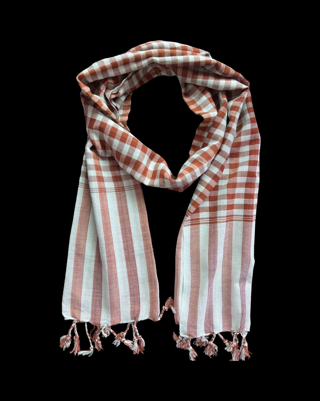 Cambodian Scarf Krama Large Checkerboard Plaid Style