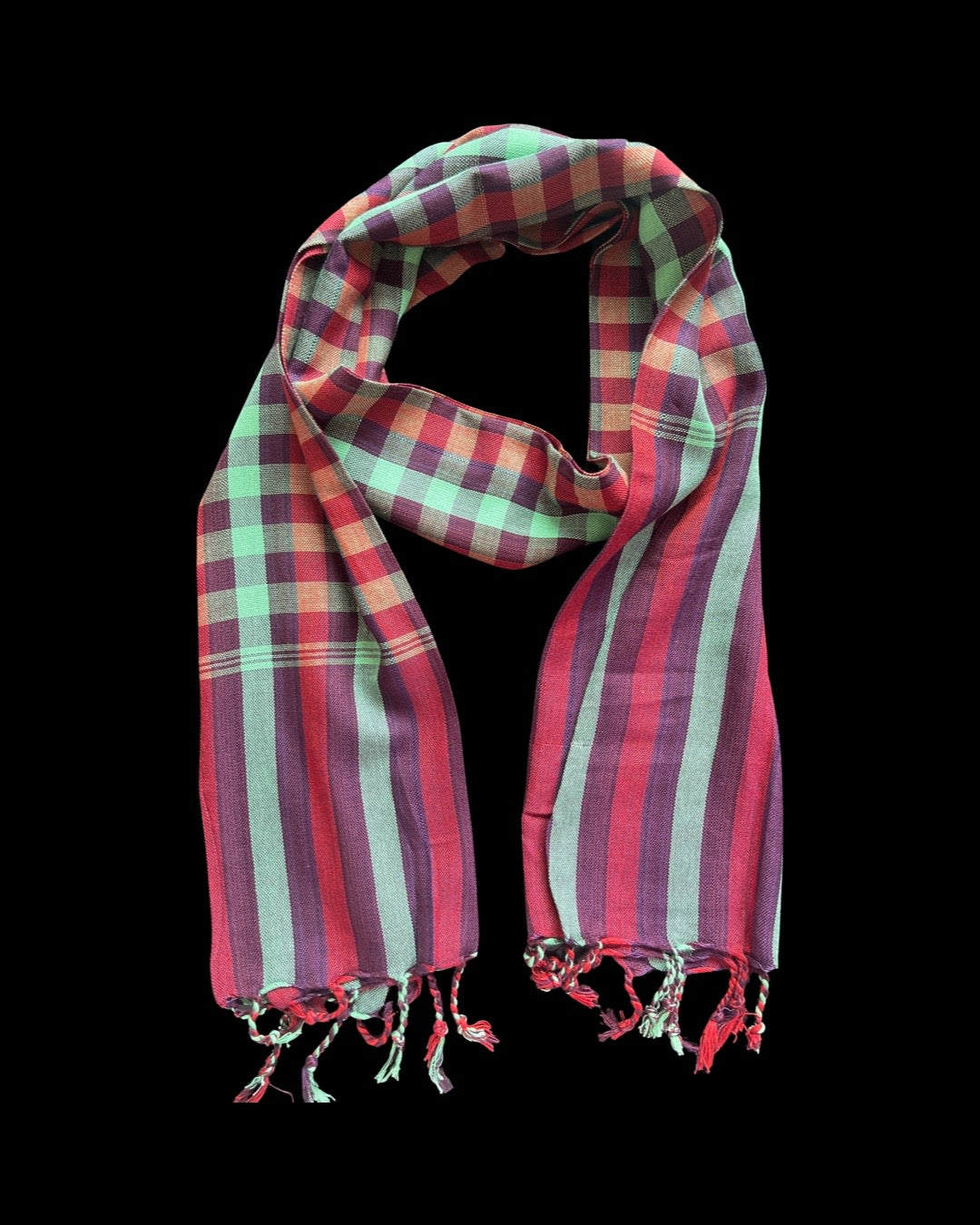 Cambodian Scarf Krama Large Checkerboard Plaid Style