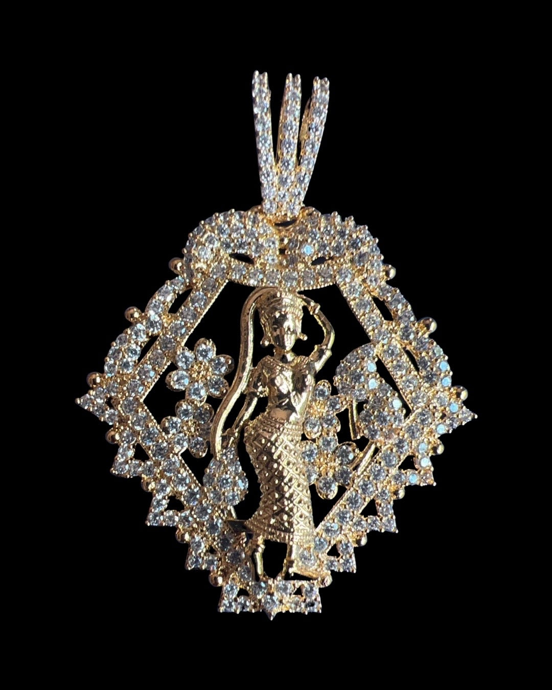 Phra Mae Thorani Vasundhara Goddess Diamond Shape Pendant