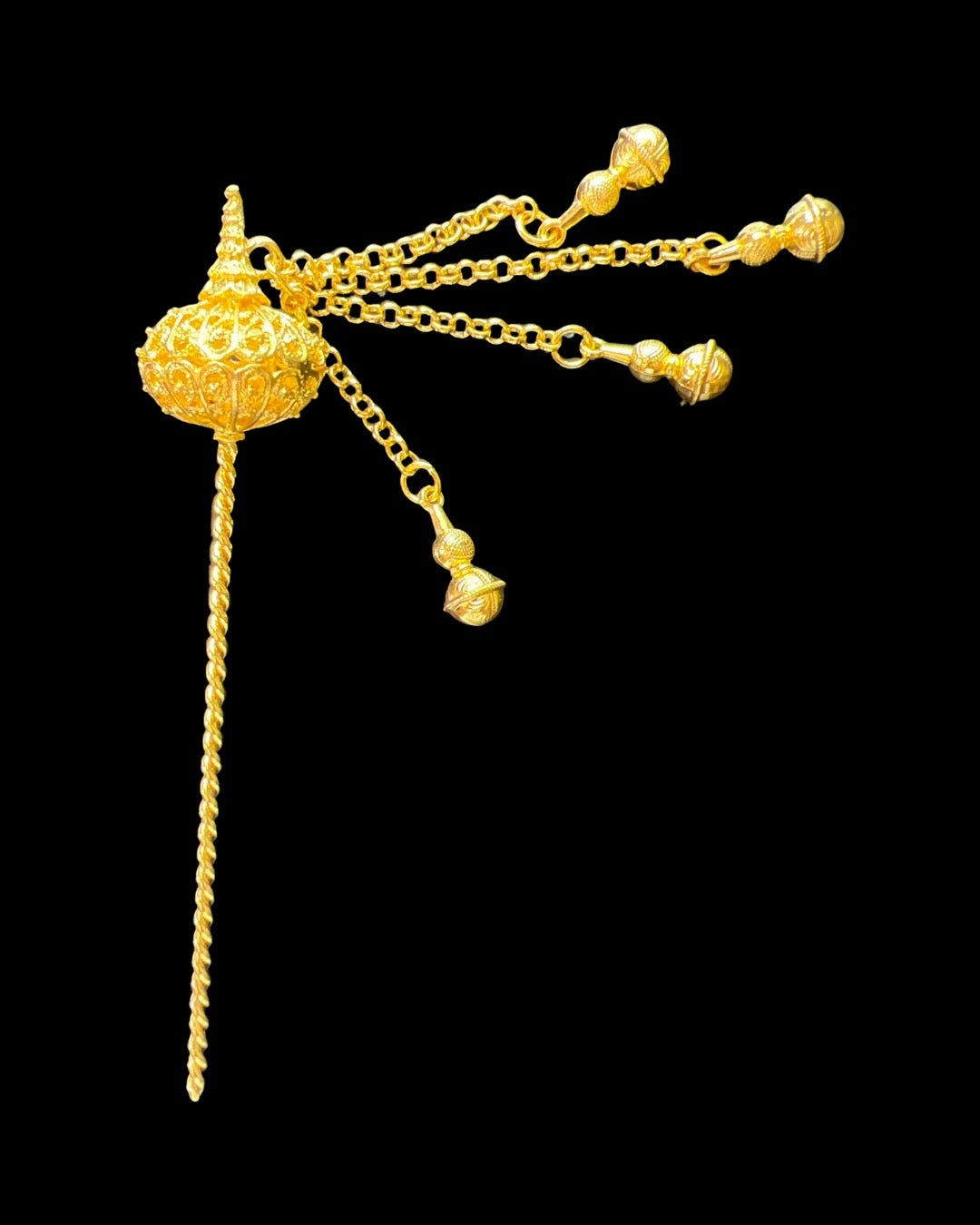 Vintage Hair Stick Gold Plate with Beautiful Tassel