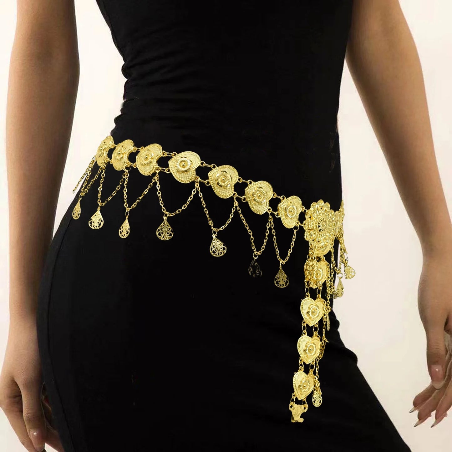 Vintage Waist Chain Belt Gold Plate